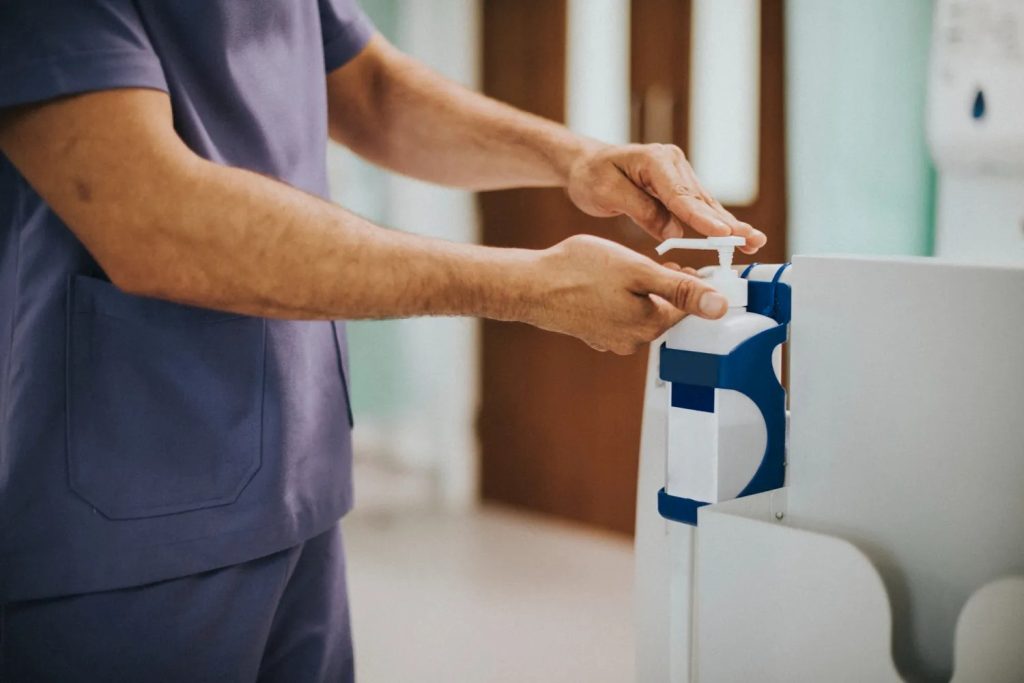 Effortless touchless hygiene with a compact sanitizer stand